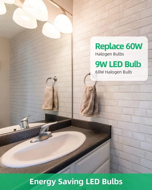 E27 Screw Bulb, 9W 806 Lumen ES LED Bulbs, 60 Watts Equivalent, 3000K Warm Large 2