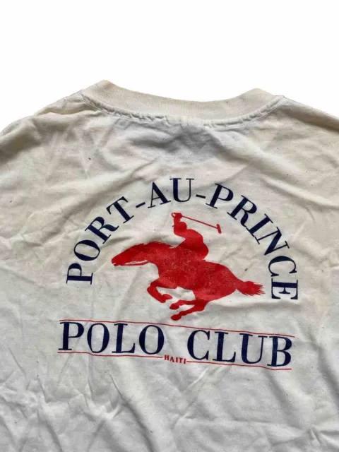 Vintage T-shirt Mens Hanes Port-au-Prince Haiti Polo Club XL