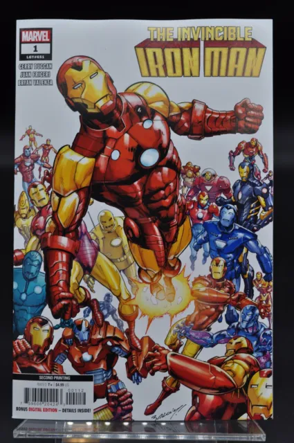 Invincible Iron Man #1 2nd Printing Variant 2023 Marvel Comics NM