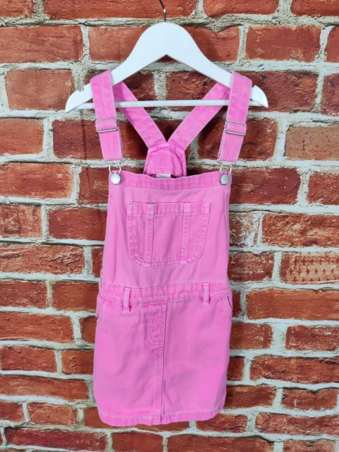 Pacchetto Abiti Ragazze Età 6-7 Anni 100% Next Pinafore Set Corda Denim Rosa 122Cm 3