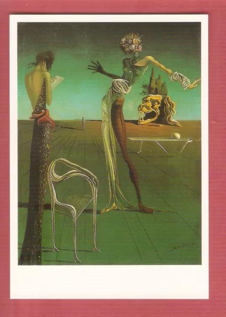 Salvador DALI  carte  postale PEINTRE "Femme à la tête de roses"+ flyer Expo ..