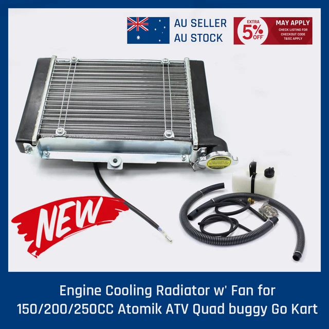 Buggy Rear Radiator RADIATOR ENGINE COOLER + Fan for 150CC 200CC 250CC BUGGY ATV QUAD BIKE ...