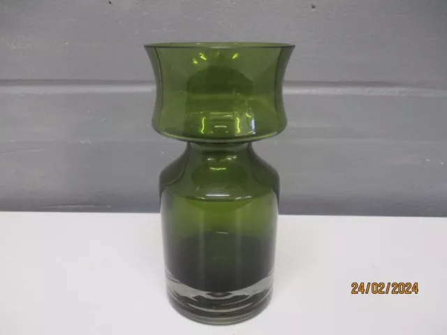 1960's Green Glass Riihimaki Vase Designed by Tamara Aladin