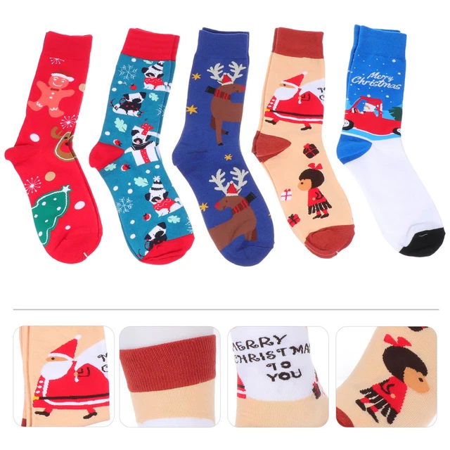 5 Pairs women boot socks Chaussons En Molleton Corail Chaussons De Noël Chausset