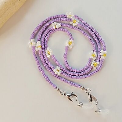 1pc Mixed Color Beaded Strap Flower Daisy Glasses Chain Lanyard Eyewear Accessor