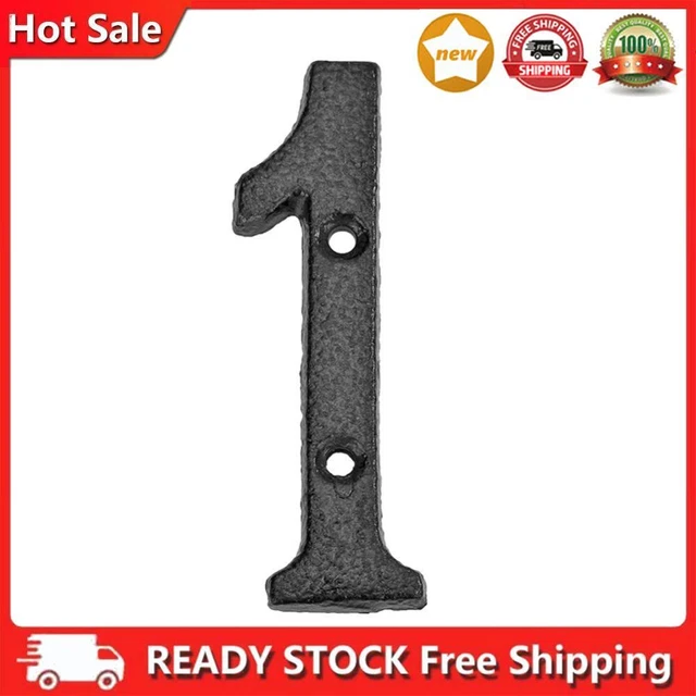 Metal Digital Number Cast Iron House Sign Doorplate DIY Cafe Wall Decor (1)