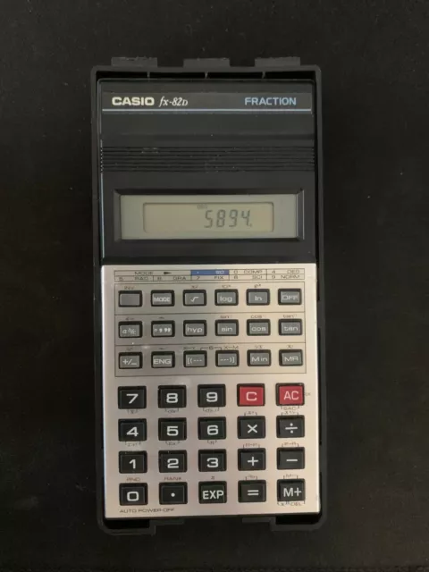 Vintage Retro Calculator Casio FX-82D FX82D Fraction Calculator working