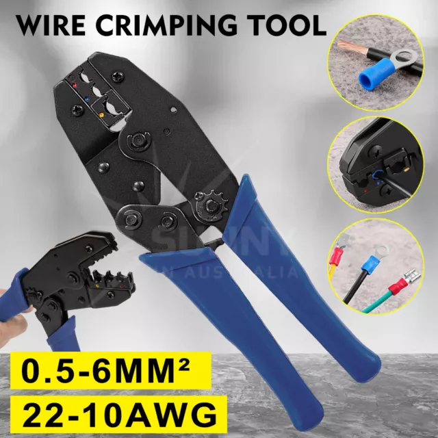 Ratchet Wire Terminal Crimper Plier Ferrule Tool for Insulated Cable 0.5-6 mm²