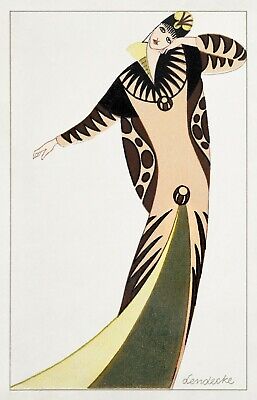 12175.Decoration POSTER.Room interior wall Art Nouveau.Deco woman fashion dress