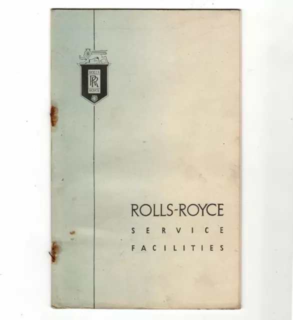 Rolls-Royce Bentley SERVICE facilities ORIGINAL fascinating SUPER 1950s booklet