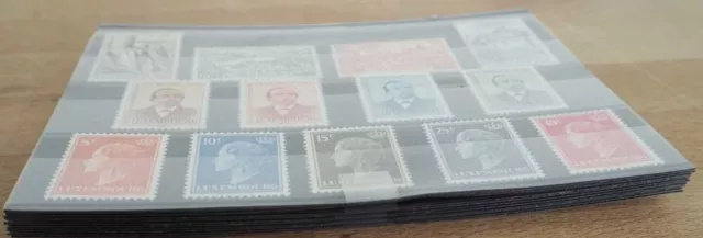 1948/49 Luxemburg; 5 mal 3 Serien postfrisch/MNH, MiNr. 431/38 + 442/59, ME 535