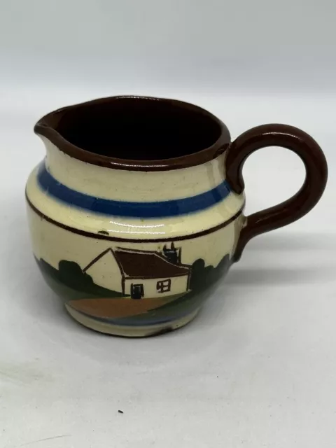 Longpark Torquay Pottery Milk Cream Jug  6.5cm Motto Ware Middleton-in-Teesdale