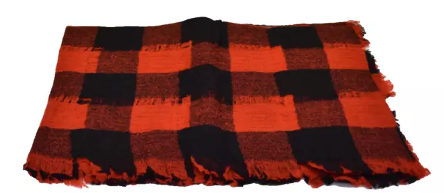 Madewell Openweave Wool Scarf in Red Black Plaid New! NWT