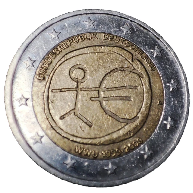 Wertvolle 2 Euro Münzen Strichmännchen Wert 2 EURO MÜNZE Strichmännchen WWU 1999-2009 Bundesrepublik Deutschland A