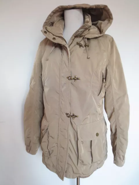 Long Jacke BONITA  Steppjacke Parka M ca 36/38 Kapuze beige hellbraun TIP TOP /D