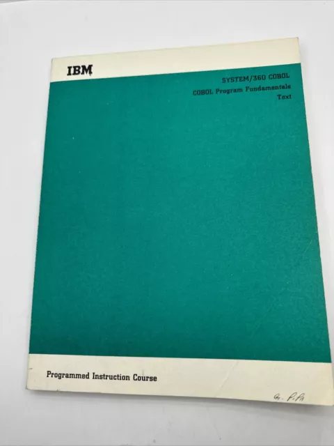 programmed instruction course IBM ￼￼system / 360 COBOL￼ program ￼fund. text 1966