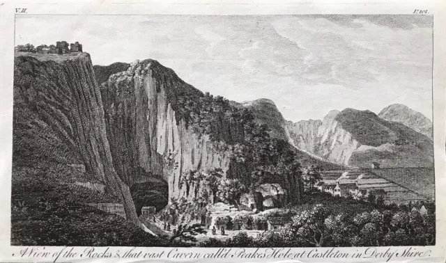 1776 Antique Print; The Peak Cavern, Castleton, Derbyshire by Goadby