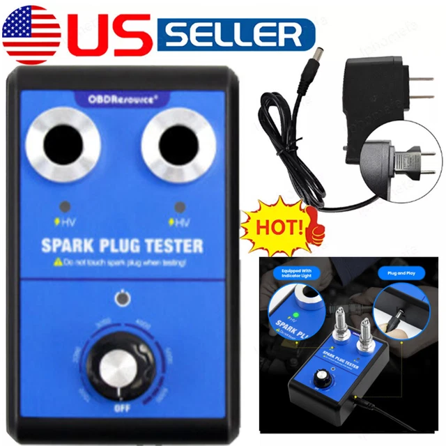 OBDResource Automotive Spark Plug Tester 2V Ignition Dual Hole 0-6000rpm Analyzer Automotive Engine Ignition Coil Test Tool