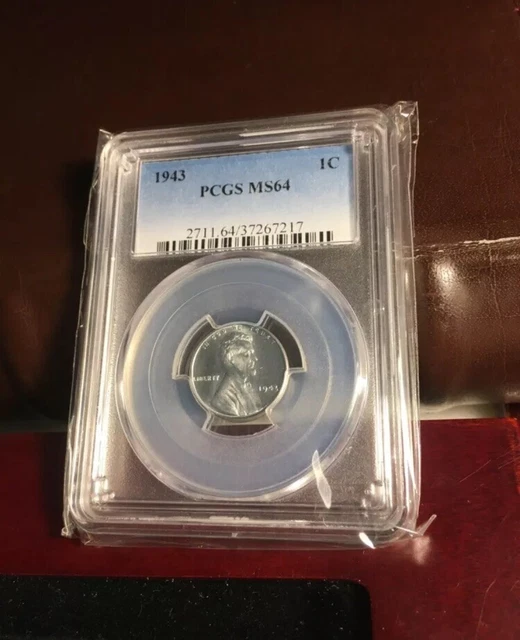 1943 1 cent US coin PCGS 64