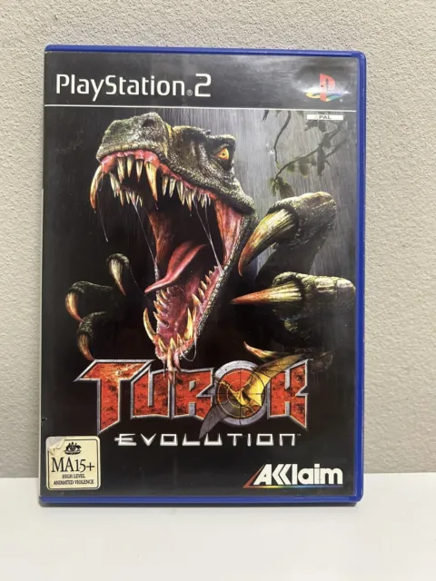 Turok Evolution Sony PlayStation 2 2002 PS2 Manual Tested Dinosaur Aklaim