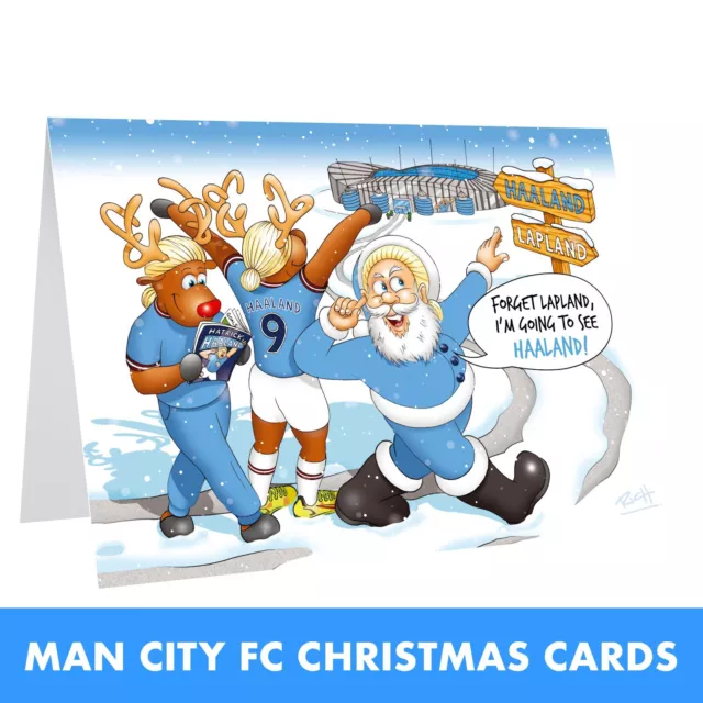 Manchester City FC Weihnachtskarte | Erling Haaland Man City FC Fußball
