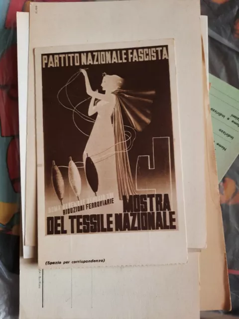 Cartolina postale PNF MOSTRA del TESSILE NAZIONALE 1938 XVI