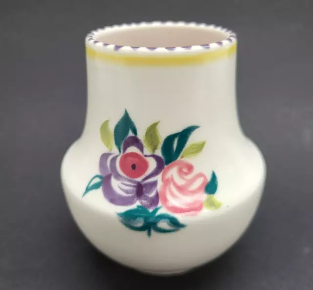 Poole Pottery Vase - Vintage Floral Design Small 10cm in Height