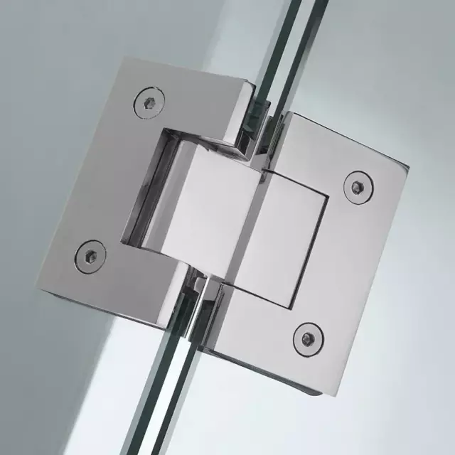 800-1150mm Diamond Hinge Door Brushed Nickel Frameless Shower Screen 2