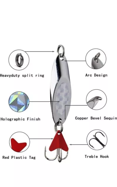 UK Sea Slayer Pack: 5 x 18g Silver Baits for Brutal Bites! Mackerel Trout Lures 2