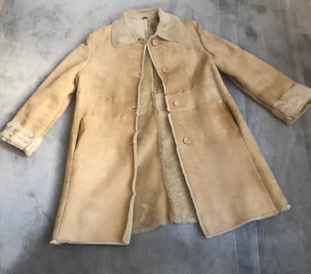 Elements By Vacco Womens Shearling Coat 100% Spanish Lamb Beige Made In Turkey Elements By Vacco Womens Shearling Coat 100% Spanish Lamb Beige Made In Turkey