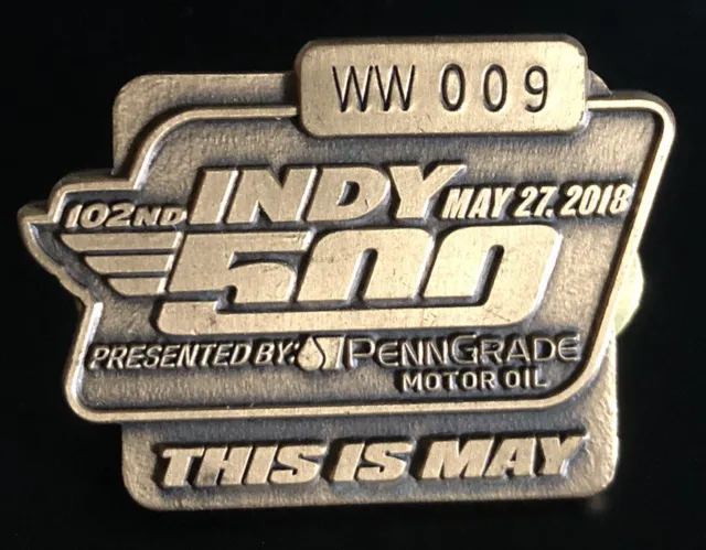 2018 102nd Indy 500 Bronze Pit Badge