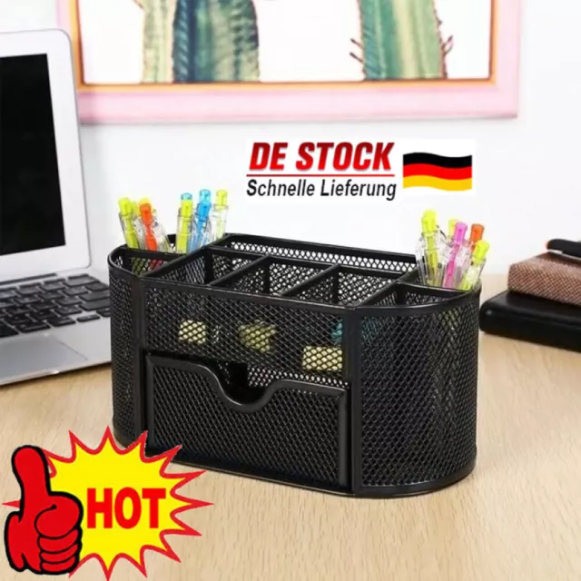 Schreibtisch-Organizer aus Drahtgeflecht, 9 Ablagefächer, für Büro, Zuhause NEU!