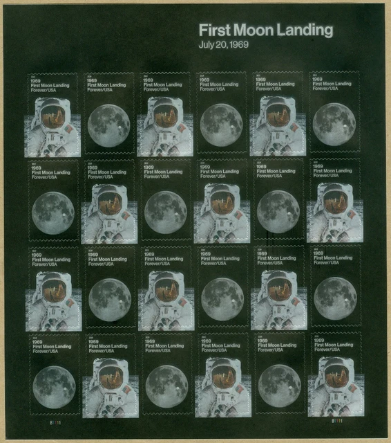 FIRST MOON LANDING 7/20/69 Astronaut 2019 USPS Sheet of 24 Stamps 479100