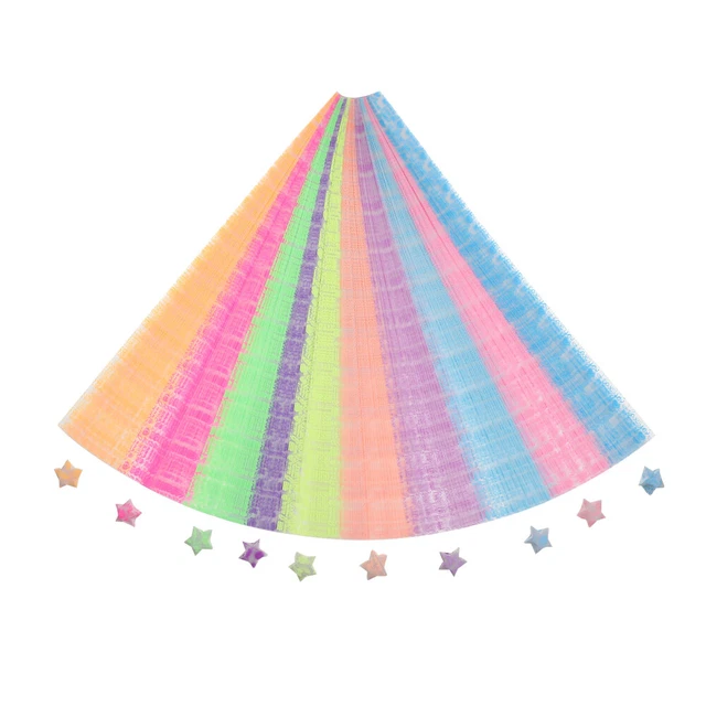 630 tiras de papel Kraft coloridas para niños papel origami tiras de estrellas plegables