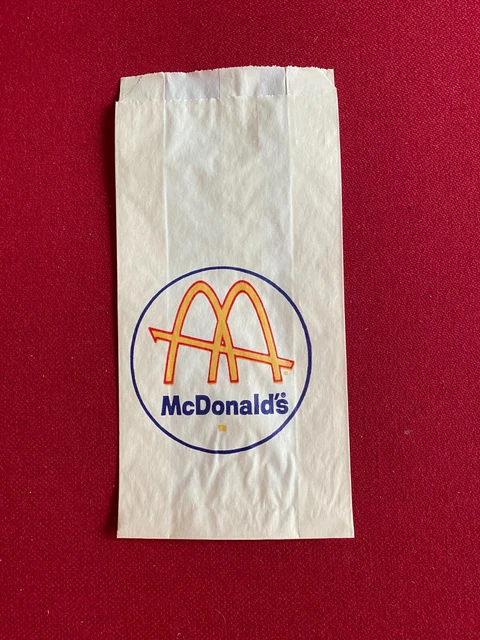 1960's, McDonald's, "Un-Used" Hamburger Paper Bag  (Slash Logo) Scarce / Vintage