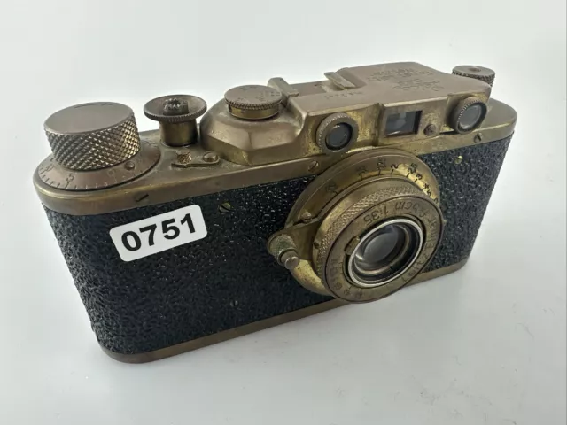 Ernst Leitz Wetzlar Leica III + Elmar messing Gold - evtl russische Kopie #751