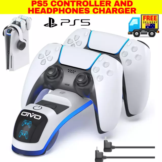 PS5 Controller headphone Charger dock Headset Holder Stand PS5 Gamepad Charging