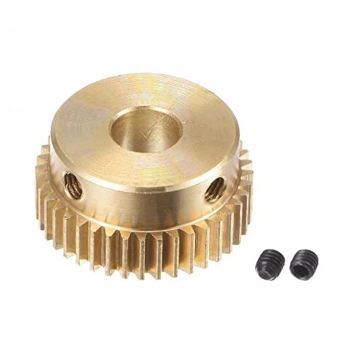 uxcell Pinion Gear Set Brass Motor Rack Straight Spur Gear with Step 0.5 Mod ...