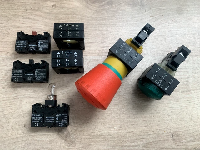 Lot bouton d'arrêt d'urgence, voyant et accessoires Siemens
