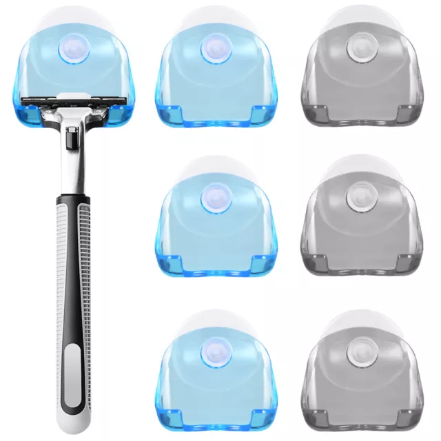 6 Pcs Bathroom Wall Hangers Hooks Suction Razor Shaver Holder