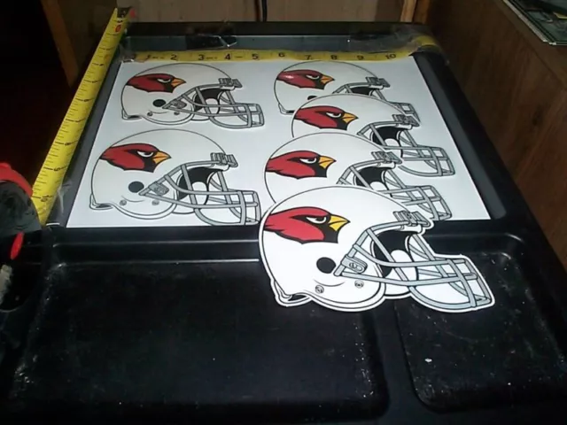 6 Large Helmet stickers NFL Arizona Cardinals