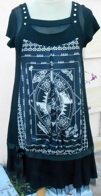 Robe Tunique Noire La Mode Est à Vous - Tailles 36 à 40, Neuf Sans étiquettes, Fabrication Française