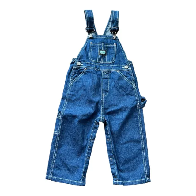 Key Premium Infant Bib Overalls Dark Wash Size 24 Months NEW With Tags