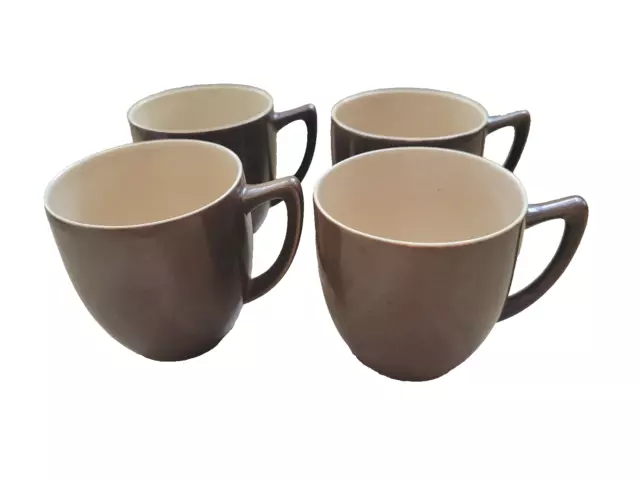 4x Branksome China Pixie Brown & Sahara Demi Tasse Expresso Cups Graceline 50s