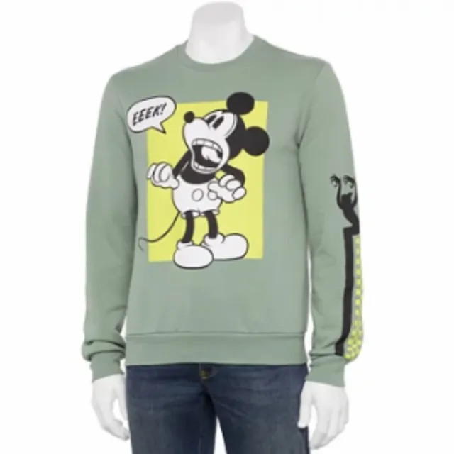 Disney Mickey Mouse Sweatshirt Chinois Green  “Eeek” Men’s Size XL NEW