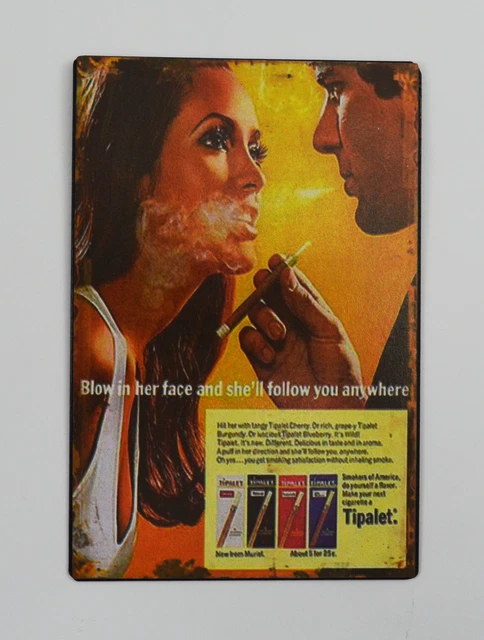 1950S VINTAGE ADVERTISING Tin Plate Metal Signs - Tipalet Cigarettes/Tobacco  EUR 4,61