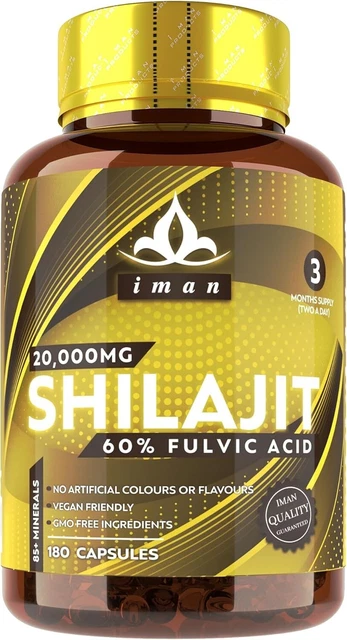 Shilajit Himalayano 9000mg – 120 Capsule, Estratto Puro Con Acido Fulvico, Integratore Amer Don
