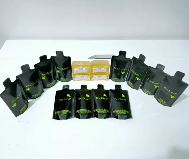 16x BeeKind Reiseset 4xShampoo 4xDuschgel 4xKonditionierung 4xGlycerin Seifenriegel