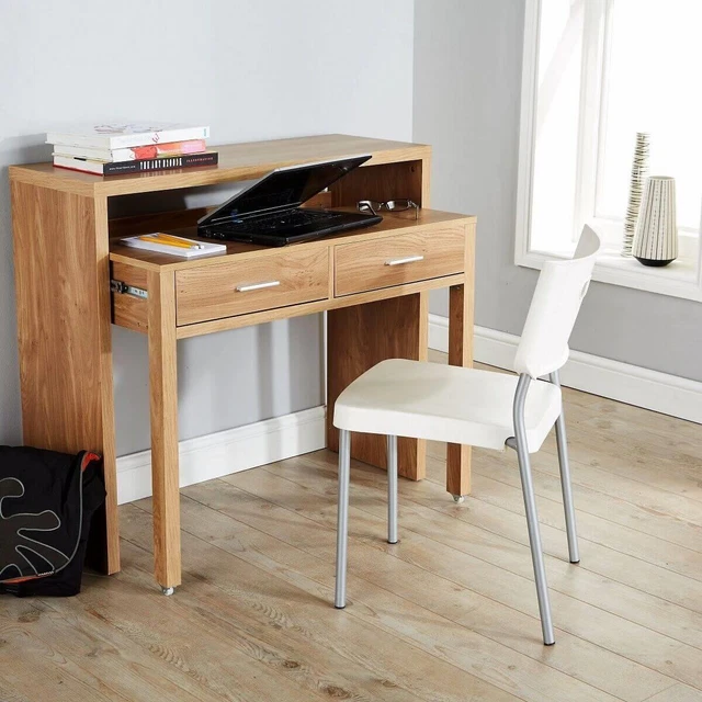 Tressa extendable console desk in grey and white deals