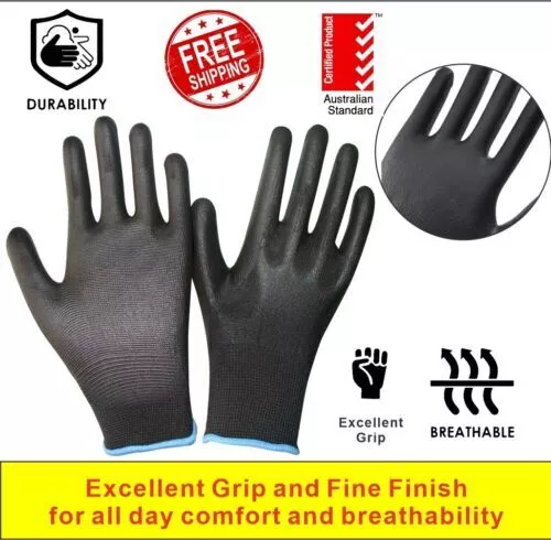 PU Coated Work Safety Gloves General Purpose Mechanic Construct Hand Protection